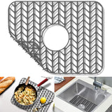 GUUKIN Sink Protectors for Kitchen Sink Grid 16-3/16" X 12-1/2", Centered Drain for Single Sink Bowl with Corner Radius 4-11/16" Kitchen Mat