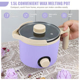 TOAUTO Handheld Candle Melting Pot 3Lbs Small Wax Melting Pot with Easy Pour Spout, Two Power Levels, Easy Clean Non-Stick for DIY Crafting Beginner Purple