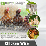 HOSTIC 6FTx150FT Chicken Wire Netting 2IN Galvanized Wire Mesh Hexagonal for Poultry Garden Fencing Barrier