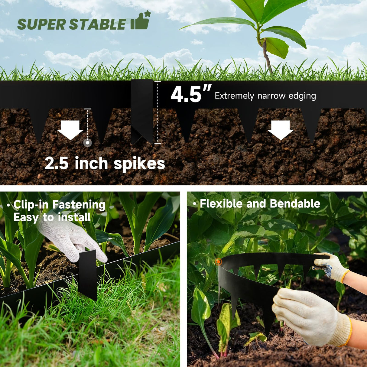 Steel Landscape Edging 4.5 Inch Metal Landscape Edging 33Ft Total 10-Pack