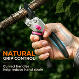 VOTREK® 8.5" Bypass Pruning Shears, Jam-Proof Spring Clippers for Roses