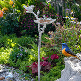 Sungmor Cast Iron Bird Feeder, Decorative Garden Stake, 26.2 Inches Tall