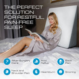 Kölbs Bed Wedge Pillow Extra Wide with Memory Foam Top (Super Large 7.5 Height (31 x 33 x 7.5) Stylish Jacquard Cover Extra Large