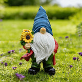 Bezseili Garden Gnome Outdoor Sunflower Faceless Gnome Statue - Funny Garden Decor for Patio, Lawn, Yard, Balcony, Indoor Home Office Shelves Figurines Ornament Decorations, Mom Grandma Sisters Gifts