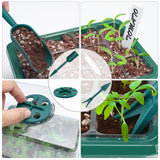 Seed Starter Tray, 2 Pcs Plant Propagation Station with Grow Light,Seedling Starter Trays with Timing Controller,Mini Greenhouse Kit with Humidity Domes and Base,Plant Tray for Seeds Growing Starting
