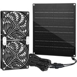 Solar Fan, 30W Solar Powered Fan, Solar Panel Fan Kit, IPX7 Waterproof Fans Exhaust Intake Mounting for Outside Greenhouse Shed Chicken Coop