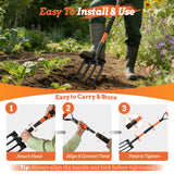 Garden Fork for Digging, 4-Tine Pitch Fork with Foot Step, Ergonomic Y-Handle & Comfortable Grip, Lightweight Durable Pitchfork for Soil Loosening, Compost, Mulch, Weeding & Potato Harvest - 43 Inches