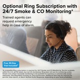 Kidde Smart Smoke and Carbon Monoxide Detector, Ring App Enabled for Real-Time Notifications, Hardwired Alarm, AA Backup Battery
