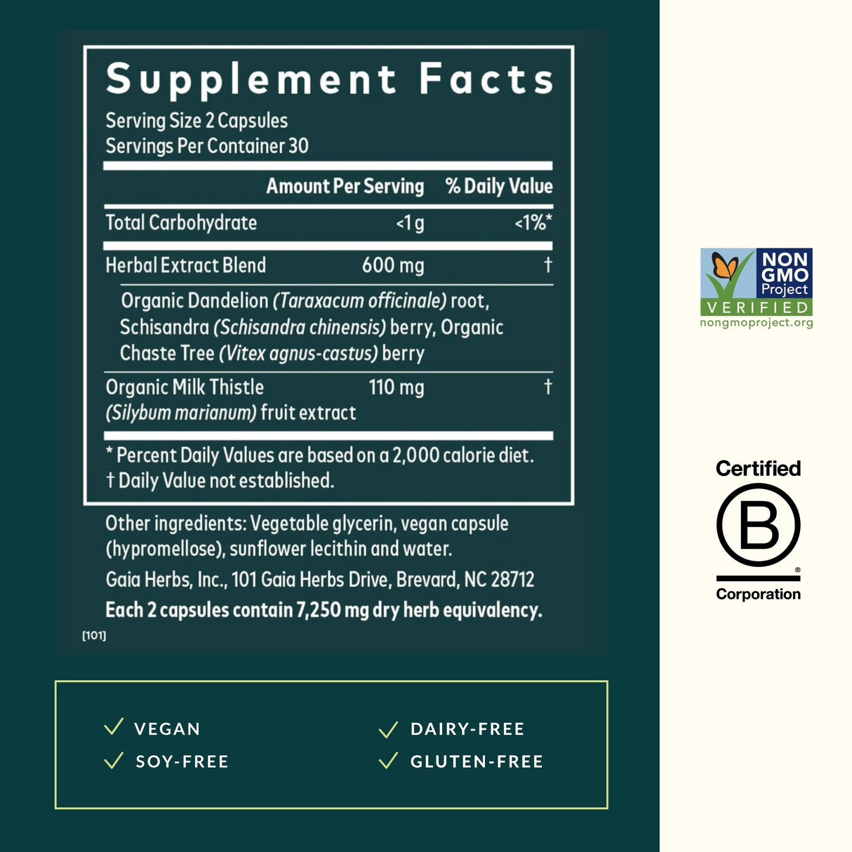 Gaia Herbs Cycle Support - Supports Hormone Balance & PMS Relief - Herbal Supplement with Vitex Berry & Schisandra - Free from Gluten, Dairy & Soy - 60 Vegan Capsules (30 Servings)