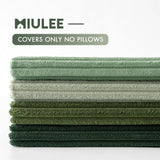 MIULEE Boho Farmhouse Sage Green Throw Pillow Covers 20x20 Inch Set of 4 Mordern Nordic Cushion Covers Soft Corduroy Christmas Home Decor for Couch Bed Sofa Living Room Forest Green