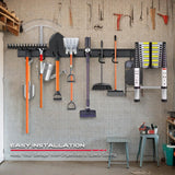 SEDY 64" Heavy Duty Garage Storage Tool Organizer Wall Mount - Tool Rack with Adjustable Hooks, Anti-Rust, 300lbs Capacity - Easy Installation (10 Hooks, 4 Rails, 3 Straps)