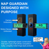 Nap Guardian – The Original – Invented in USA – No Soliciting Doorbell Cover for Ring & Video Doorbells – Blocks Button to Stop Ringing – Rotates Do Not Disturb/No Soliciting