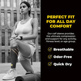 Calf Compression Sleeve for Men & Women –Leg Compression Sleeve for Shin Splint Relief, Leg Cramps, Varicose Vein Compression Leg Sleeve, Calf Sleeves for Runners -Copper Infused Nylon 20-30mmHg Large