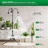 SANSI Upgraded 90W Grow Light with Adjustable Tripod Stand, 5000K 660nm Full Spectrum 700W Equiv. LED Floor Plant Light for Indoor Plants, Grow Lamp with Replaceable Bulbs for High PPFD Growing