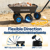 VIVOHOME 660lbs Wheelbarrow Dump Garden Cart with 2-in-1 Convertible Handle