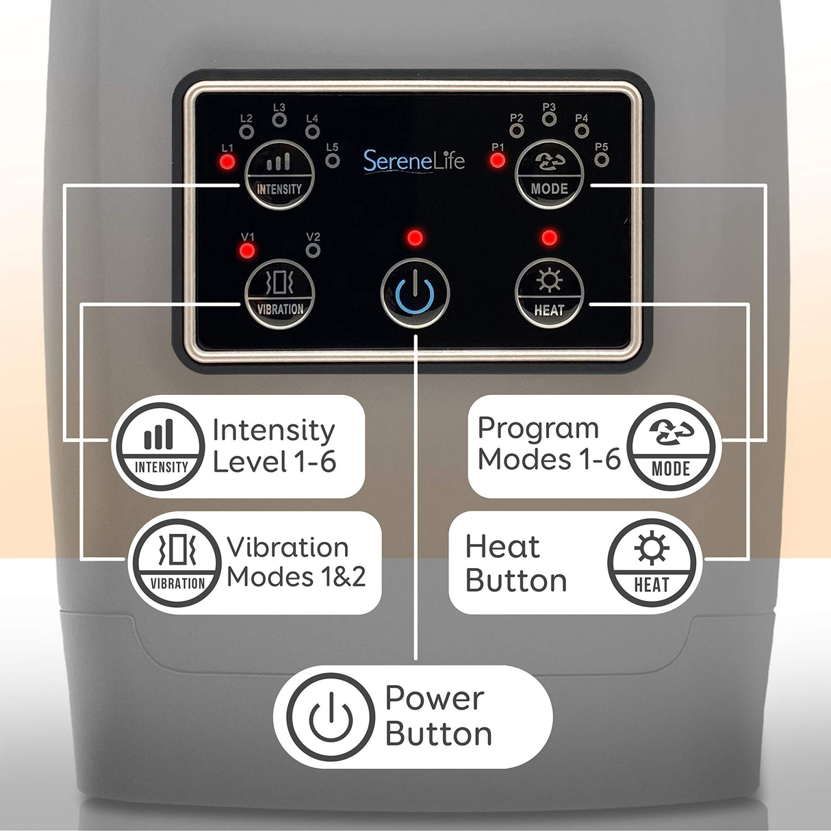 SereneLife Electric Compression Hand Massager - Electric Acupressure Palm Hand Massager w/ Air Pressure Heat Compress for Arthritis, Carpal Tunnel, Hand Pain Relief, Finger Numbness - SLHNDMSG85