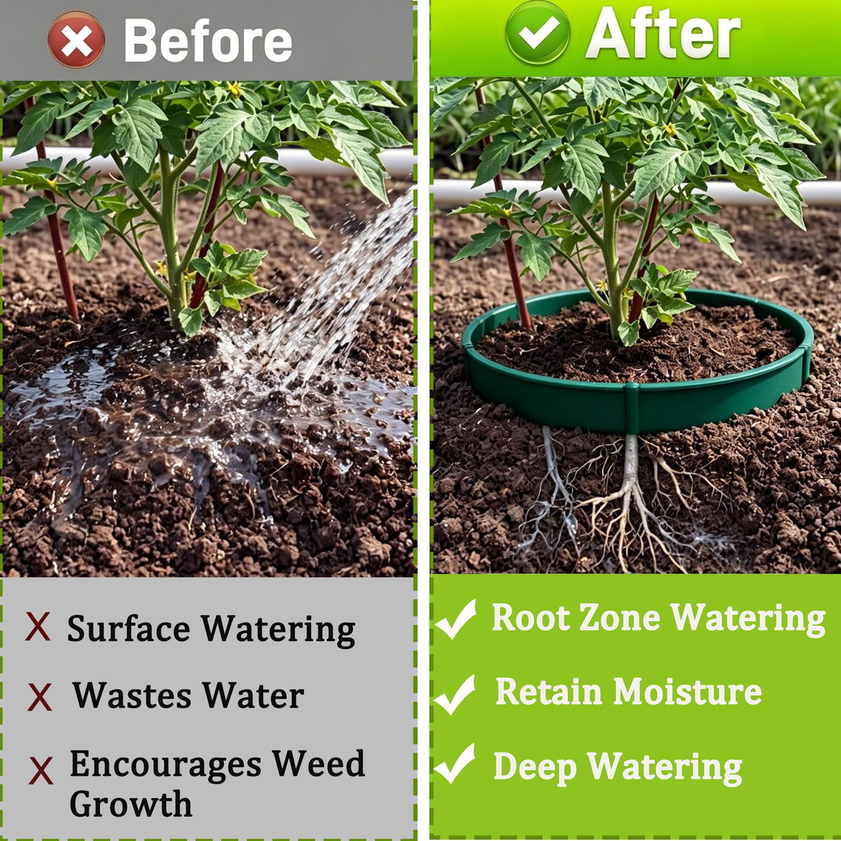 24Pcs Planting Grow Rings for Outdoor Plants, Diameter Range 8.2-15.7 Inch