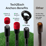 Ground Anchor Heavy Duty 18 inch - Earth Anchor Screw in Kit 4 Pack - Tie Down Swing Set Anchors - Auger Spiral Trampoline Stakes High Wind - Camping Carport Canopy Tent Stakes for Tree Shed Dog Sand