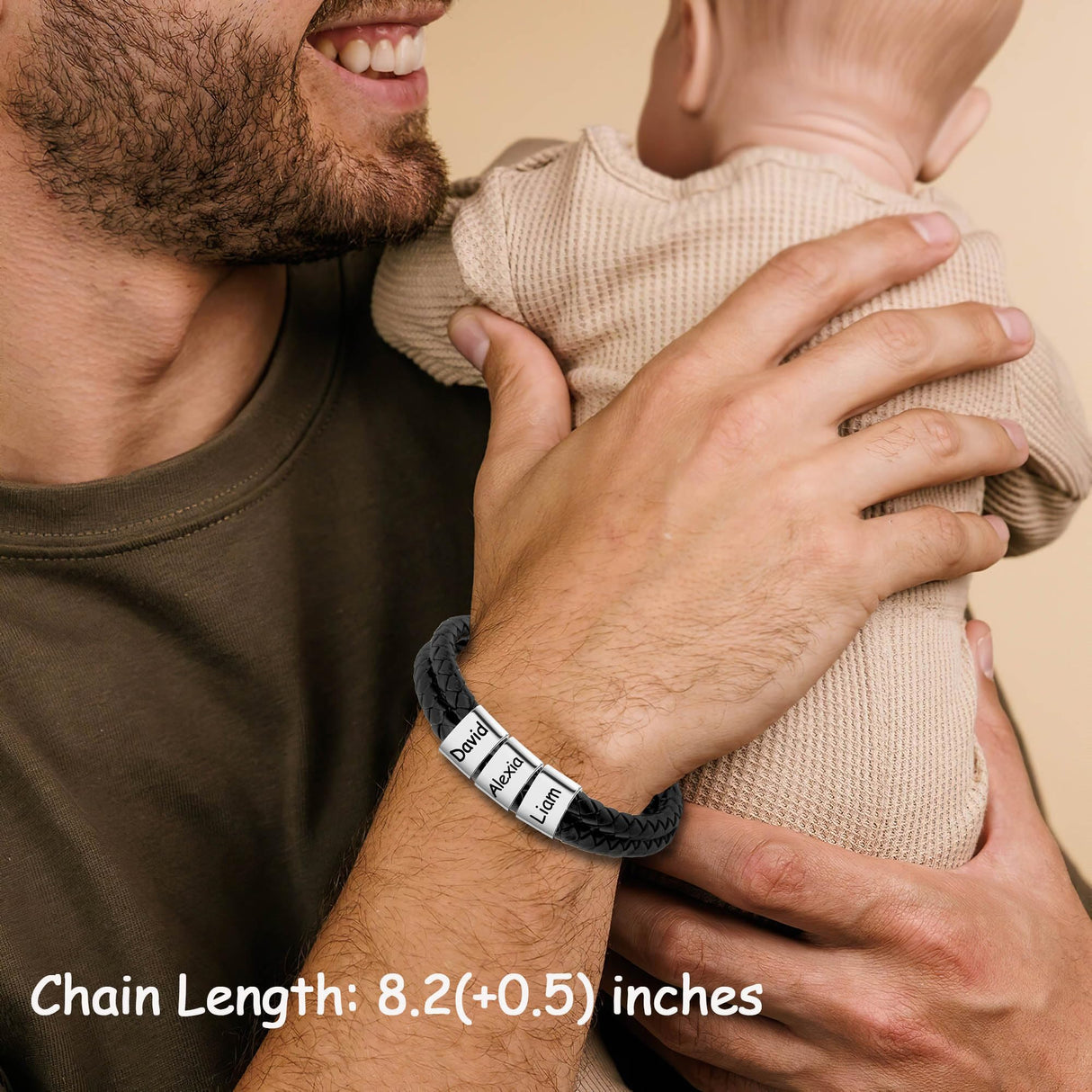 DayOfShe Fathers Day Personalized Gift for Dad Husband Grandpa Custom Bracelet with Names for Men Best Dad Ever Bracelet Fathers Gifts from Daughter Son