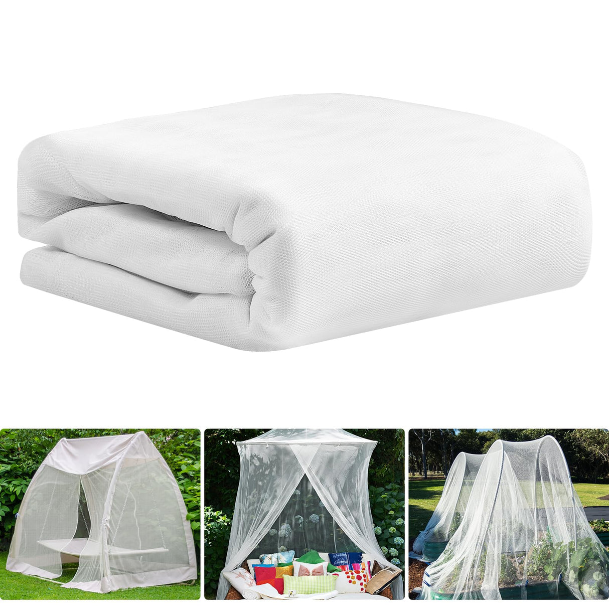 78 x 10 Ft Mosquito Netting for Garden Patio, White