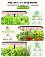 Growell 16 Pods Hydroponics Growing System Kit with 3 Light Modes & 2 Timer