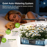 SUNCOZE Hydroponics Growing System Kit with 24W Dimmable LED Light, Black