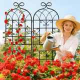 YOBAZAN Metal Garden Trellis 71"x20", 2 Pack Plant Support Trellis