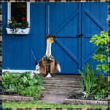 EKOREST Fishing Porch Goose Outfits for 23 Inch Lawn Statue, Fisherman Costume for Plastic/Cement Statue, Duck Sculpture Clothes for Spring Summer Yard Patio Party Decoration