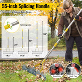 Thatch Rake, 2 in 1 Stainless Steel Garden Rake for Thatch Leaves,55” Heavy Duty 19 Tines Lawn Manual Dethatcher with Adjustable Head,Thatching Rakes for Lawn Yard Grass,Debris Removal, Soil Loosen