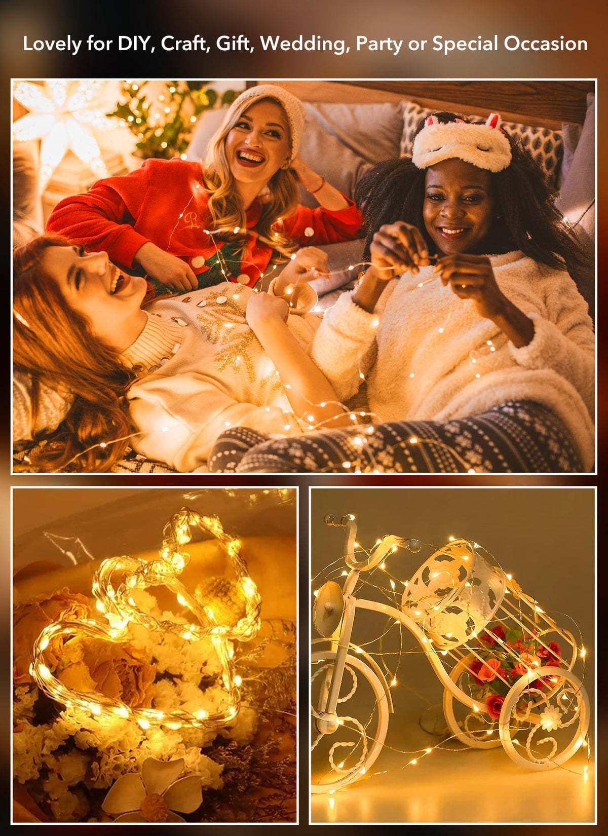 Brightown 24 Pack 7ft Battery Operated LED Fairy Lights for Xmas Decoration