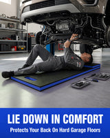 Sevenjungle Foldable EVA Utility Mat with Handle, Heavy Duty Mechanic Mat for Kneeling, Workouts, Garages, Gardening, Camping, Picnics, Outdoor Adventures and Home Gyms, Blue