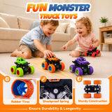 ANAOER 4 Pack Monster Trucks Toys for Boys 2 3 4 5 6 7 Year Old, Friction Powered Pull Back Car Toys for Toddlers Kids Ages 3-5 2-4 4-7, Best Birthday Christmas Party Gift for Boys and Toddlers