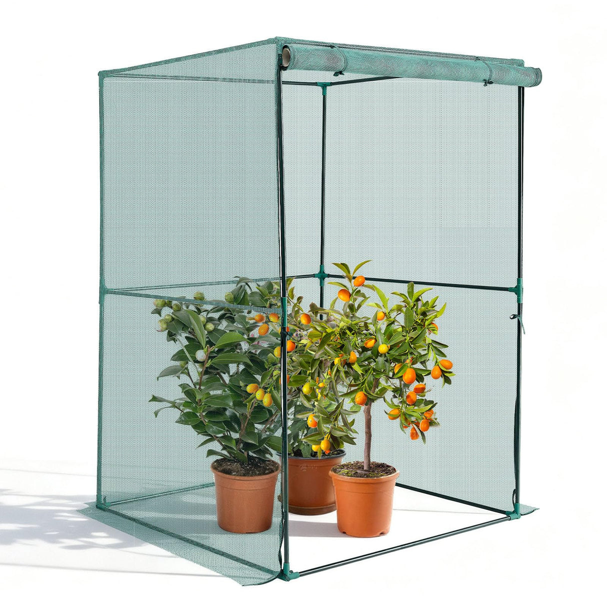 VEVOR Crop Cage, 3.9 x 3.9 x 5.9 ft Plant Protection Tent with Zippered Door, Wind-Resistant Tall Crop Cage, Easy to Install, Outdoor Raised Bed Cover, Tomato Plant Netting for Garden Patio Lawn