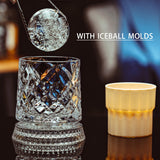 Spinning Whiskey Glasses Set of 4, 9.5 oz with Rotating Bases, Whiskey Gift