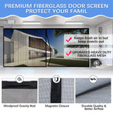 Garage Door Screen for 1 Car Garage 10x7FT, Magnetic Screen Garage with Retractable Fiberglass Mesh and Heavy Duty Weighted Bottom, Easy Assembly & Pass, Hands Free Screen Door Kit