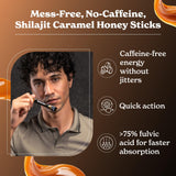 Better Alt Pure Himalayan Shilajit Caramel Honey Sticks with Organic Honey| Easy to Consume Shilajit| 30 Sticks for Energy Boost & Immune Support, 85+ Trace Minerals, 75%+ Fulvic Acid