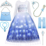 Davvew Princess Dresses for Girls Light Up Princess Costume for Little Girls Christmas Halloween Costume for Kids Toddler