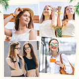 Landical 4 Pcs Colorful Square Acrylic Resin Bangle Bracelet Wide Geometric Irregular Wristbands Women(Classic Colors)