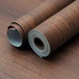 Holomey Walnut Wood Grain Contact Paper Peel and Stick Wood Wallpaper Removable Self-Adhesive Wooden Vinyl Wrap Waterproof Thicken No Bubbles Design for Kitchen Cabinet Countertop Covering 16x354 inch