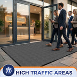 MossGrip Commercial Floor Mat, 3 x 5 FT Extra Large Door Mat, Indoor/Outdoor Entrance Mat, Commercial Rug with Water & Stain Proof, Easy to Clean, Low-Profile, Heavy Duty Rubber Mat, Charcoal Grey