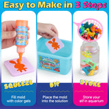 Magic Gel Water Elf Toy Kit, Aqua Fairy Water Gel Kit for Kids with 10PCS Aqua Jelly Gels & Animal Mold, Gift for Christmas, Easter, Birthday, New Year, Creative Art Craft Girls 6 7 8 9 10 Year Old