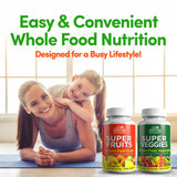Country Farms Fruits and Vegetables Supplement, 180 Fruit and 180 Veggie Capsules, Greens and Reds Packed with Superfoods, Powerful Antioxidants, 60 Servings