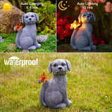 Nacome Solar Dog Outdoor Statues for Garden: Outside Decor with Butterfly Clearance for Yard Art Lawn Ornaments Patio Balcony Home House for Mom Grandma Women