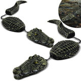 Floating Crocodile Sculpture, 3-Section Simulated Floating Alligator, Pond Floating Alligator Bait for Garden Pond Backyard Decoration (2-Pack)