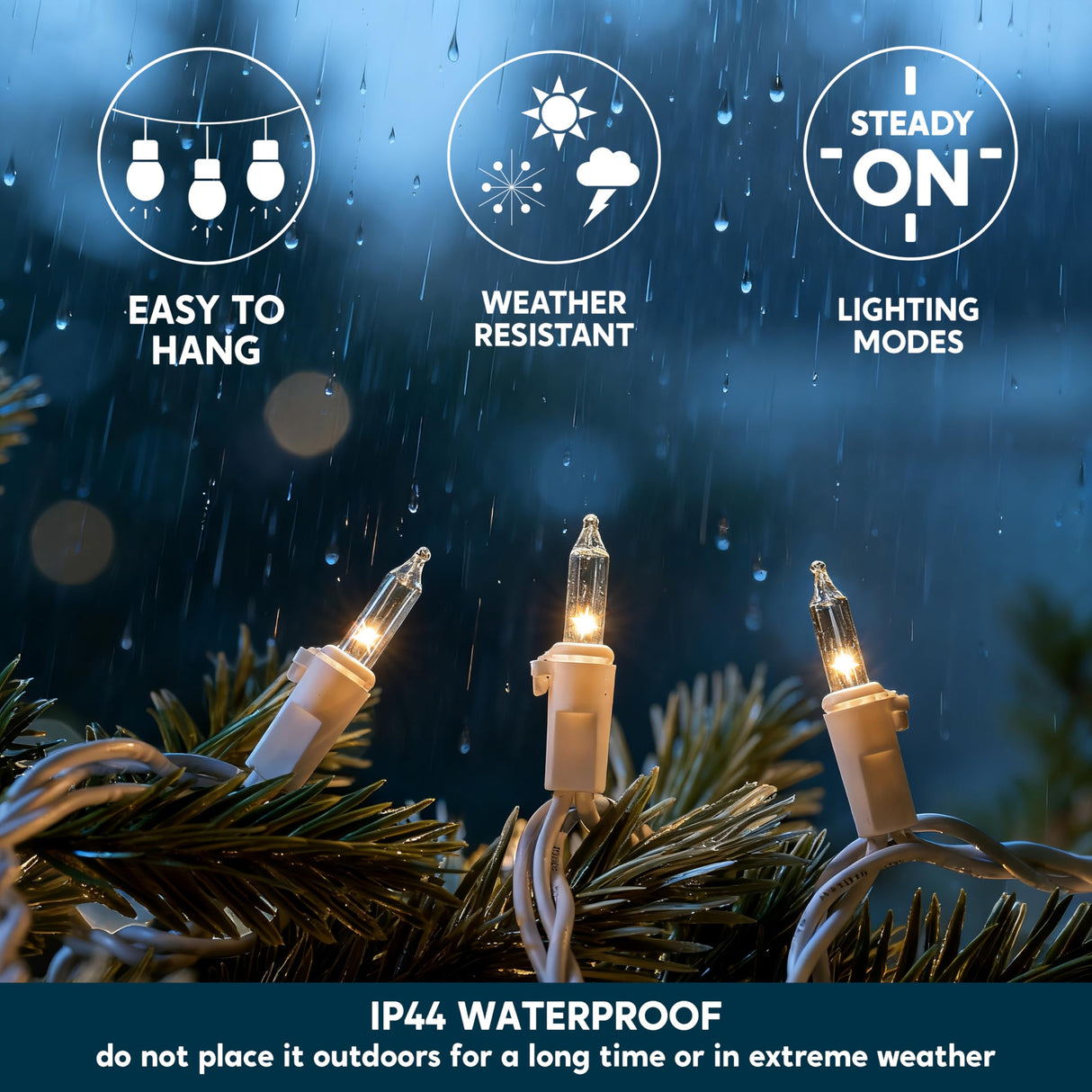 Joiedomi Christmas String Lights Indoor,300(3x100) Mini Warm Fairy Light,64.5FT Lighting Decor for Patio Dorm Classroom Bedroom Holiday Wedding Party Garland Birthday Festival,White Wire