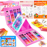 Soucolor Christmas Gifts for Kids Teens Girls Boys Ages 4, 6, 8, 10, 12, 283 Pieces Drawing Set Art Kits with Trifold Easel, 2 Drawing Pads, 1 Kids Activity Coloring Book, Crayons, Pastels, Watercolor