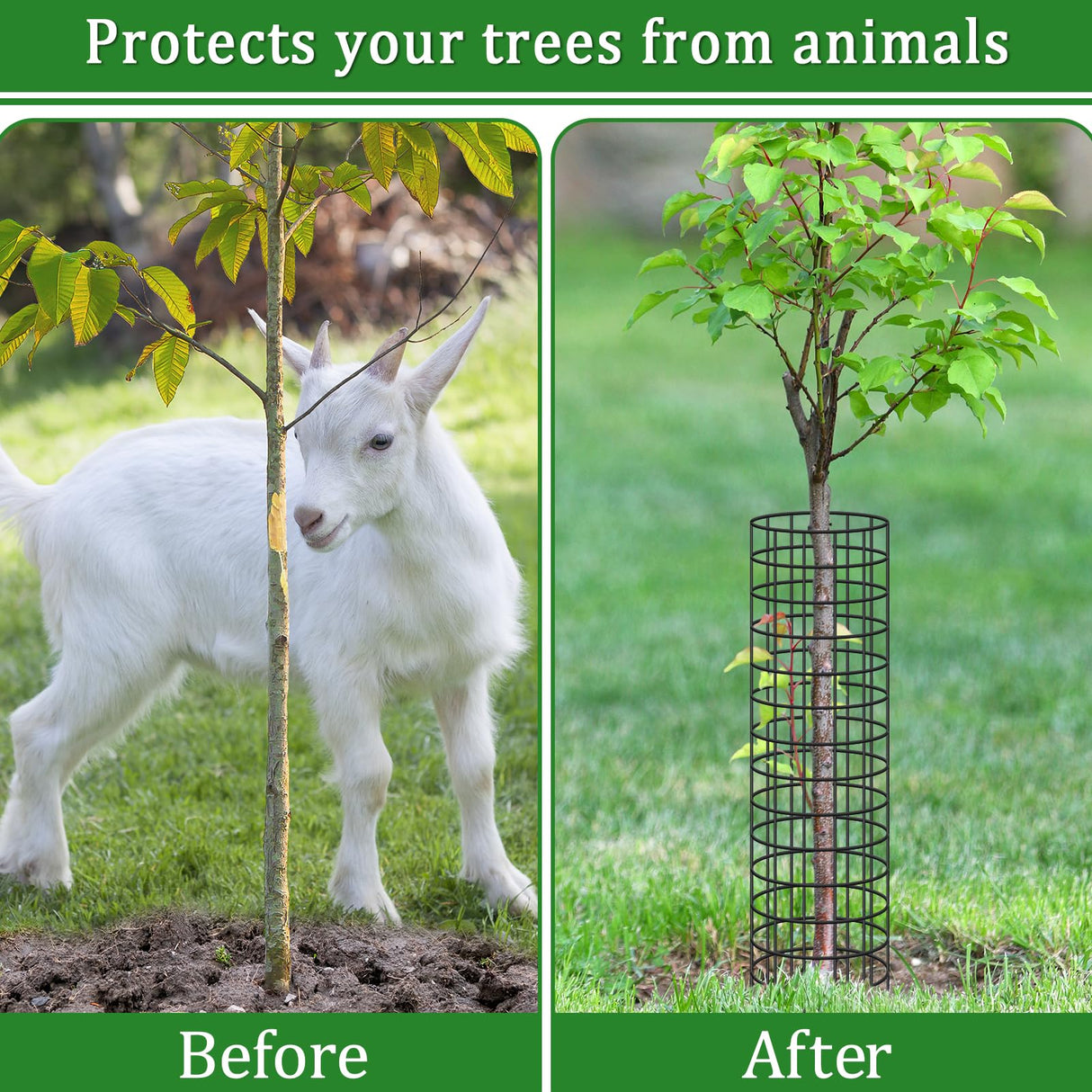 12p Tree Protectors from Deer,16.5 Inches High Pre-Curved Metal Mesh Tree Trunk Protector Stackable Vertically or Horizontally, Tree Tubes Wrap for Saplings and Fruit Garden