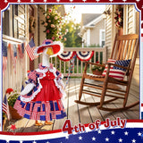 FuWeave 4th of July Porch Goose Outfit for 23'' Plastic Patriotic Cement Goose Statue Clothes Skirt Costume for Independence Day Outdoor Patio Yard Lawn Decor(Style3)