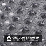 YINENN Bath and Shower Safety Mats 40x16 inch, Non Slip with Suction Cups for Bathroom Stall and Tub Floor, Extra Large and Machine Washable, Drain Holes Keep Bathtub Clean, Clear Light Black