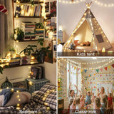 suddus String Lights for Bedroom, 33ft 100 Led Connectable Globe String Lights Indoor, Hanging Fairy Lights Plug in with Remote for Kids Room Dorm Classroom Outdoor Christmas Tree Decor, Warm White